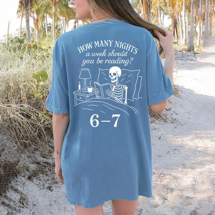 Reading 67 Meme English Teacher 67 Book Lover Humor Women's Comfort Colors T-Shirt Back Print