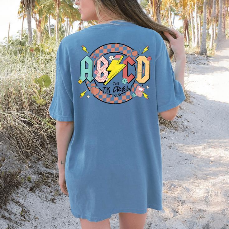 Retro ABCD Transitional Kindergarten Teacher Tour TK Teacher Women's Comfort Colors T-Shirt Back Print