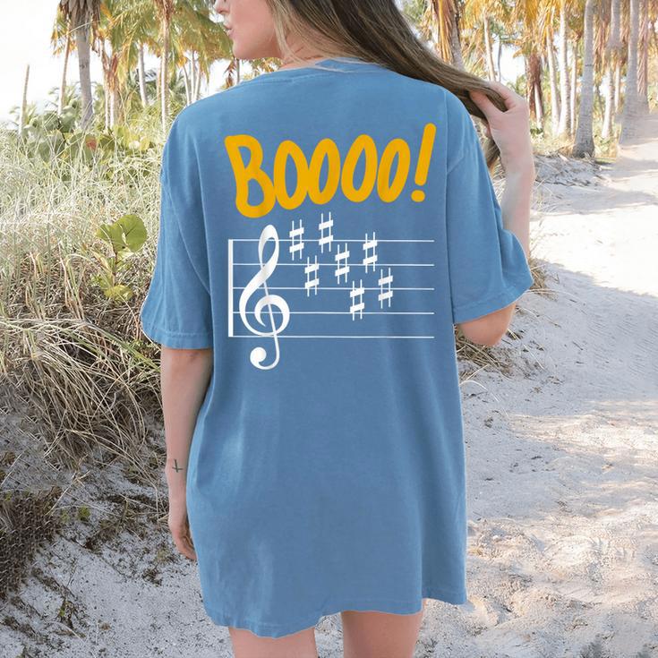 Scary Key Signature Boo Music Halloween Musician Teacher Men Women Women's Comfort Colors T-Shirt Back Print Scary Key Signature Boo Music Halloween Musician Teacher Men Women Women's Comfort Colors T-Shirt Back Print