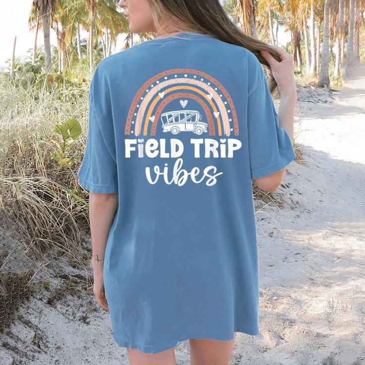 School Bus Trip Vibes Students Teachers Students Field Trip Women's Comfort Colors T-Shirt Back Print School Bus Trip Vibes Students Teachers Students Field Trip Women's Comfort Colors T-Shirt Back Print