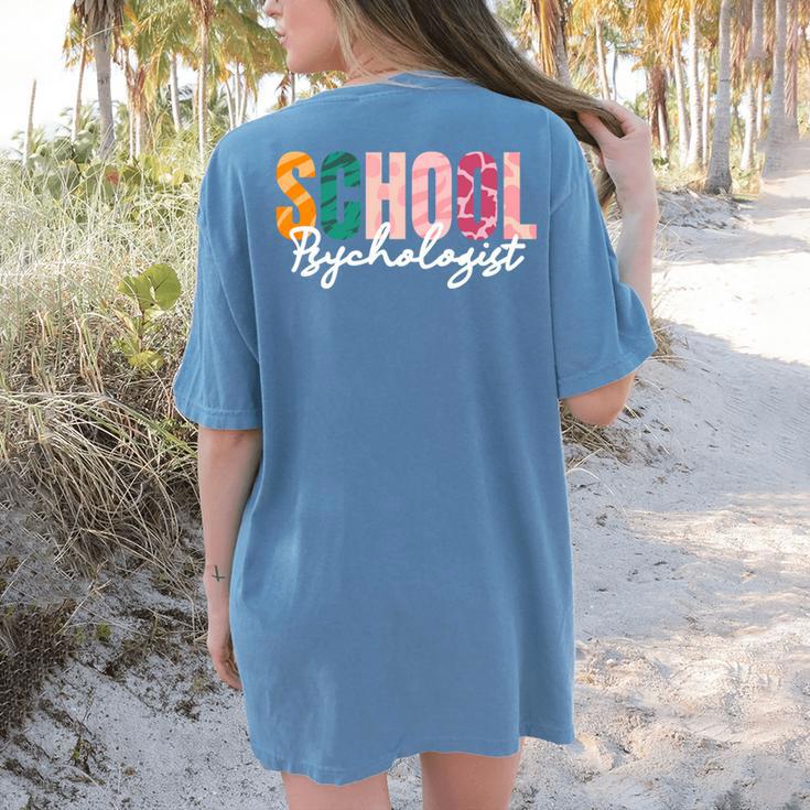 School Psychologist Rainbow Psychology Teacher Women's Comfort Colors T-Shirt Back Print School Psychologist Rainbow Psychology Teacher Women's Comfort Colors T-Shirt Back Print