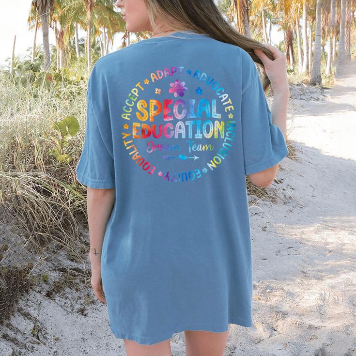 Special Education Squad Dream Team SPED Teacher Back School Women's Comfort Colors T-Shirt Back Print Special Education Squad Dream Team SPED Teacher Back School Women's Comfort Colors T-Shirt Back Print