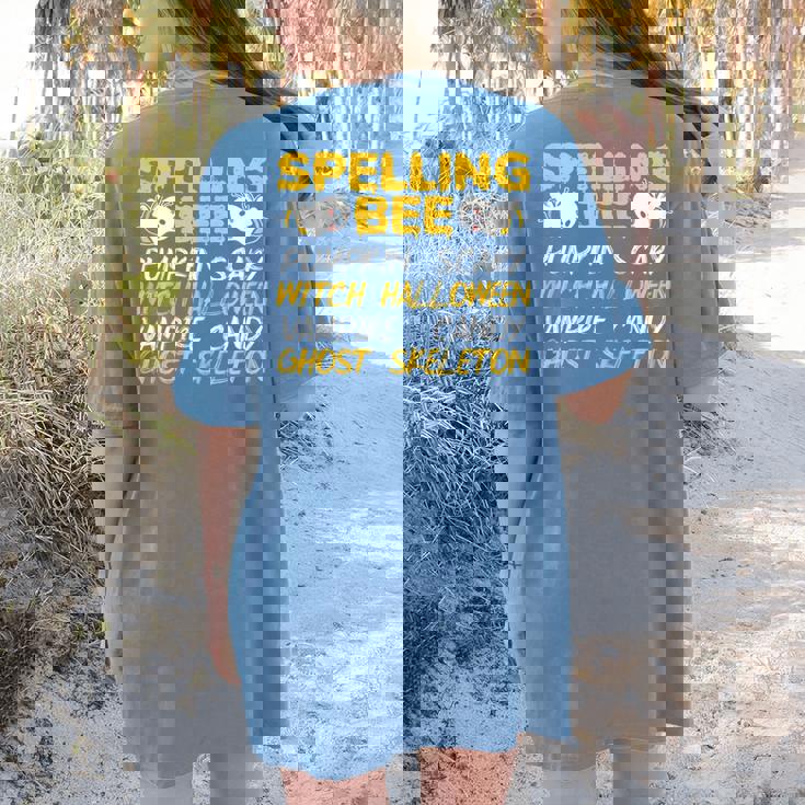 Spelling Bee Costume For a Halloween Teacher Pun Women Women&#x27;s Comfort Colors T-Shirt Back Print