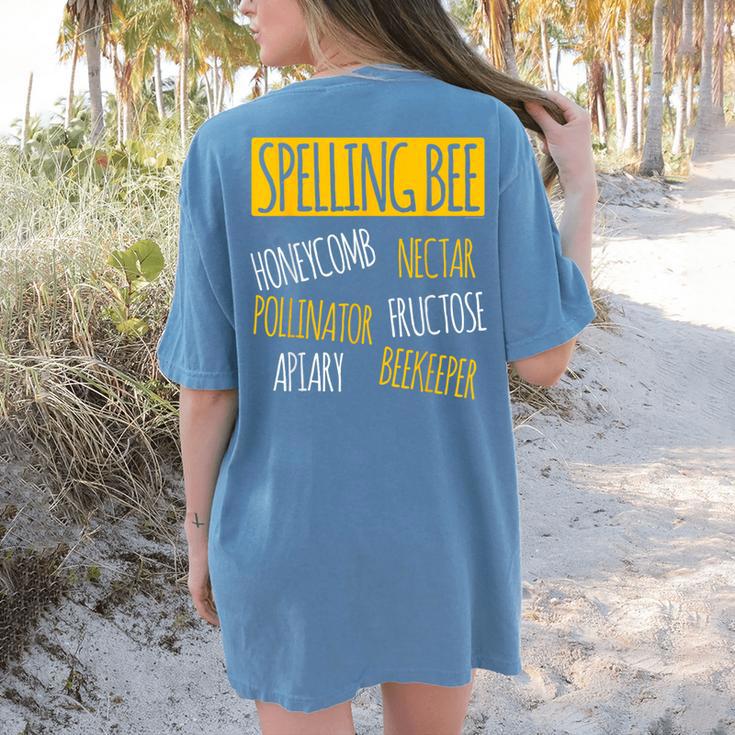 Spelling Bee Halloween Pun Costume Beekeeper Teacher Women's Comfort Colors T-Shirt Back Print Spelling Bee Halloween Pun Costume Beekeeper Teacher Women's Comfort Colors T-Shirt Back Print