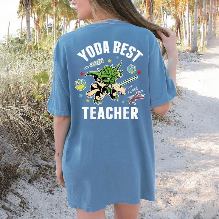 Star Wars Yoda Best Teacher Icons Women's Comfort Colors T-Shirt Back Print
