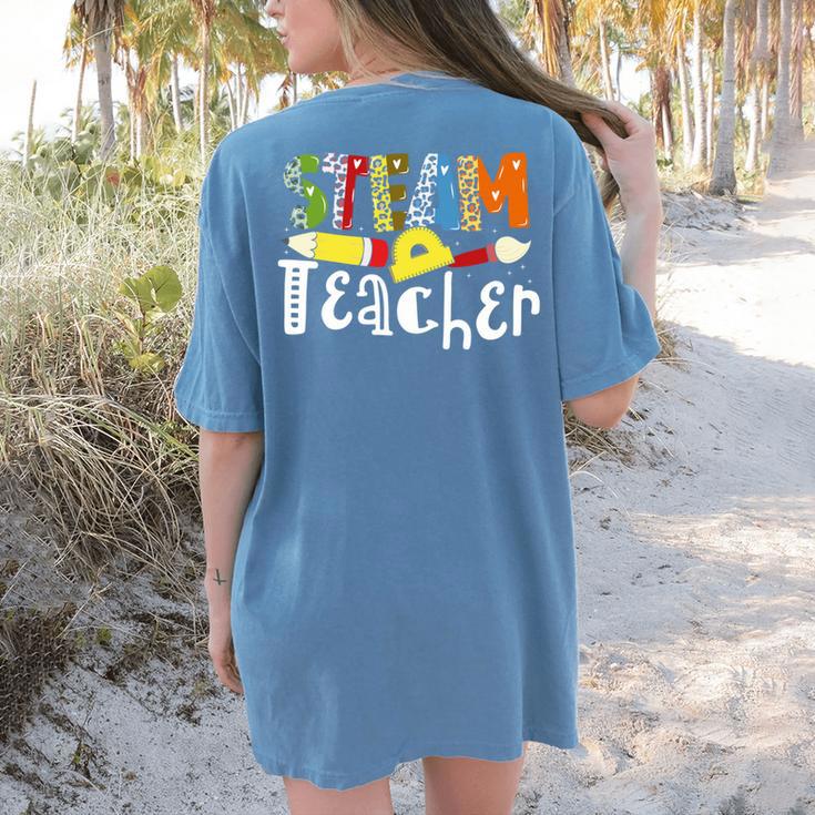 Steam Teacher Science Tech Engineering Arts Maker Women's Comfort Colors T-Shirt Back Print