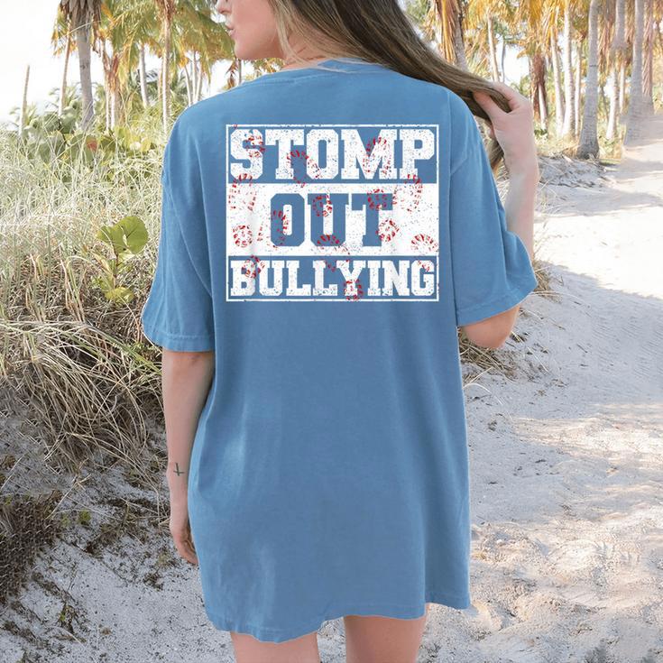 Stomp Out Bullying Back To School Education Teacher Women's Comfort Colors T-Shirt Back Print Stomp Out Bullying Back To School Education Teacher Women's Comfort Colors T-Shirt Back Print