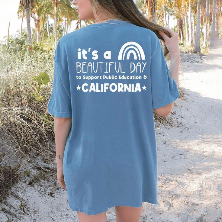 Support Public Education Teacher Red For Ed California For Men Women Kids Women's Comfort Colors T-Shirt Back Print