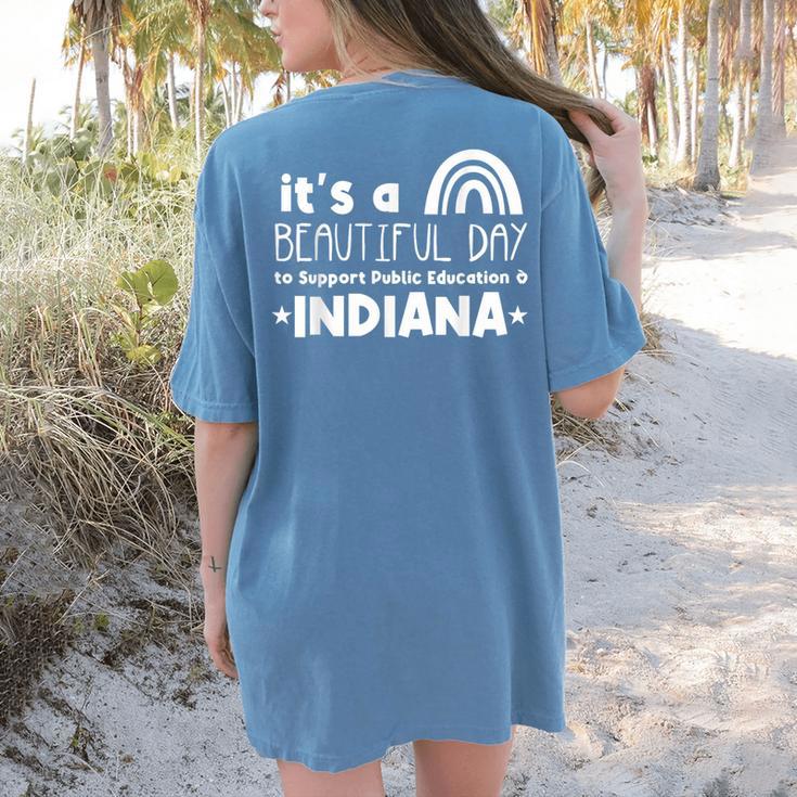 Support Public Education Teacher Red For Ed Indiana Women's Comfort Colors T-Shirt Back Print Support Public Education Teacher Red For Ed Indiana Women's Comfort Colors T-Shirt Back Print
