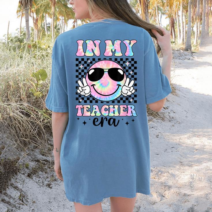 In My Teacher Era Groovy Tie Dye Back To School Cute Teacher Women's Comfort Colors T-Shirt Back Print
