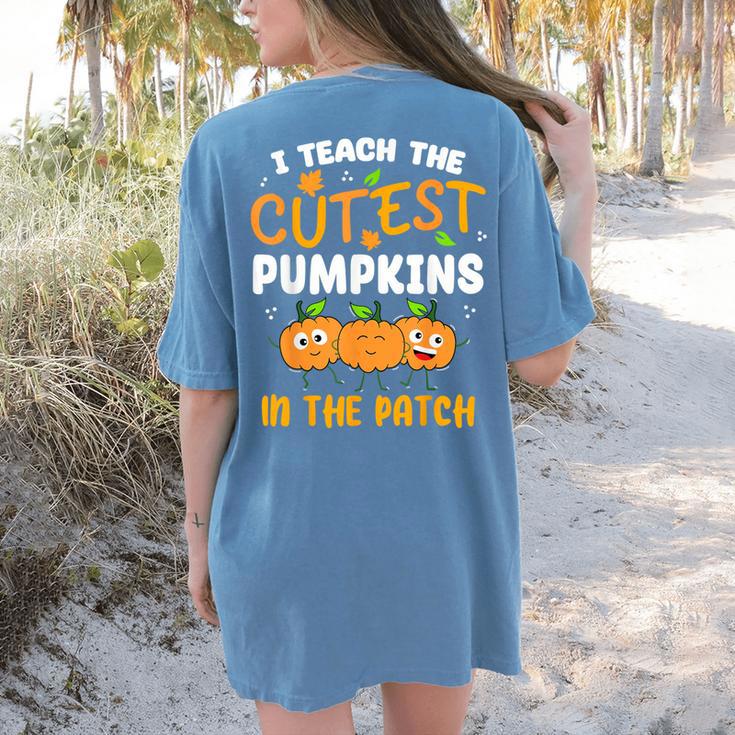 Teacher Halloween Pre-K Teacher Kindergarten Cutest Pumpkins Men Women Kids Women's Comfort Colors T-Shirt Back Print Teacher Halloween Pre-K Teacher Kindergarten Cutest Pumpkins Men Women Kids Women's Comfort Colors T-Shirt Back Print