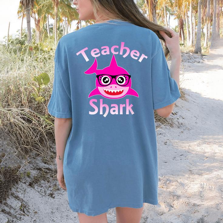 Teacher Shark Female Teacher Women's Comfort Colors T-Shirt Back Print Teacher Shark Female Teacher Women's Comfort Colors T-Shirt Back Print