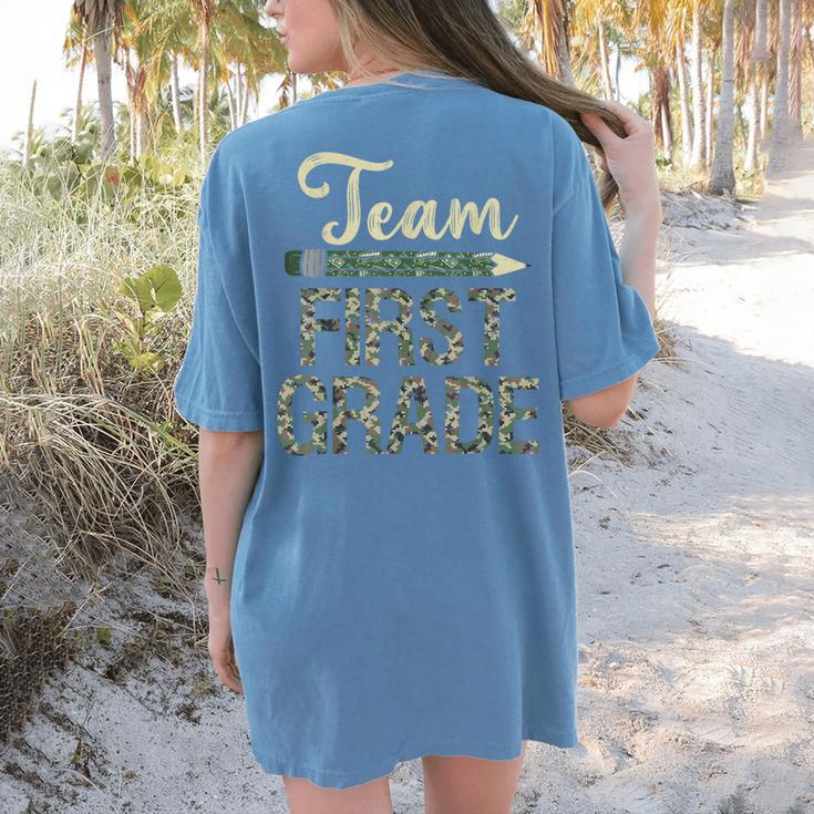 Team First Grade Camo 1st Grade Teacher Camouflage Women's Comfort Colors T-Shirt Back Print Team First Grade Camo 1st Grade Teacher Camouflage Women's Comfort Colors T-Shirt Back Print