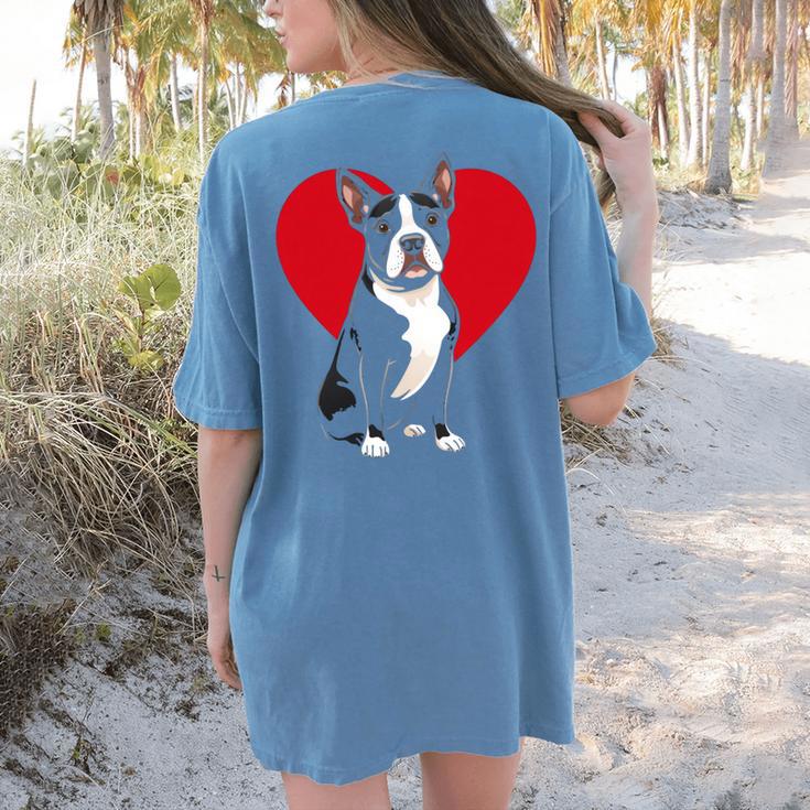 Valentine's Day Boston Terrier Lover Women's Comfort Colors T-Shirt Back Print