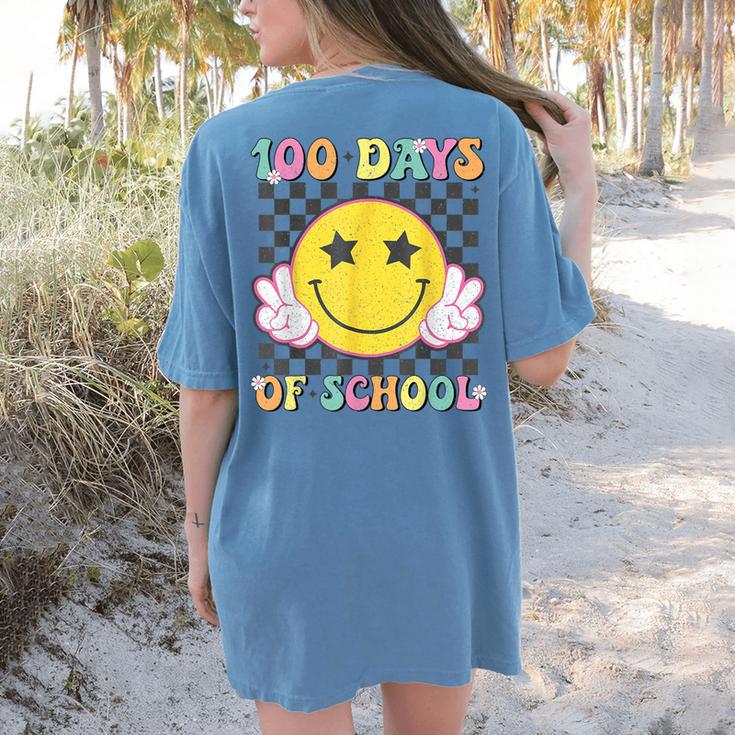 100th Day Of School Teacher Kids 100 Days Of School Women's Comfort Colors T-Shirt Back Print