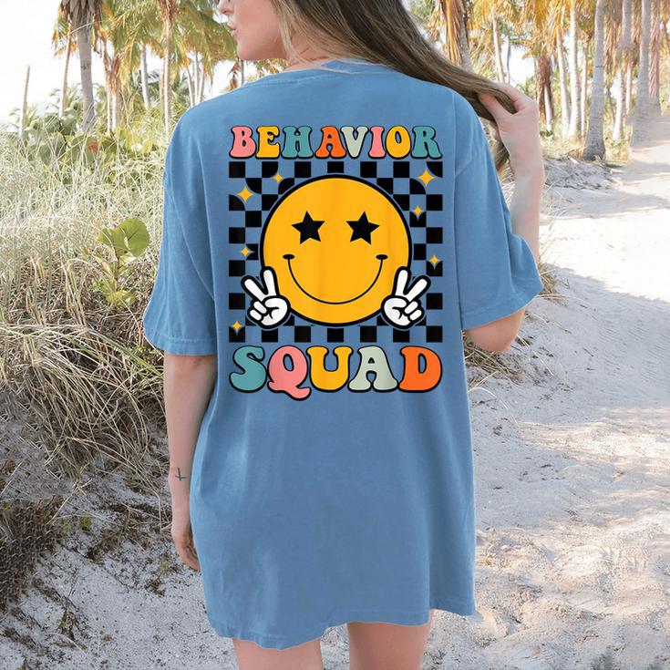 Behavior Squad Specialist Analyst Behavior Teacher Retro Women's Comfort Colors T-Shirt Back Print