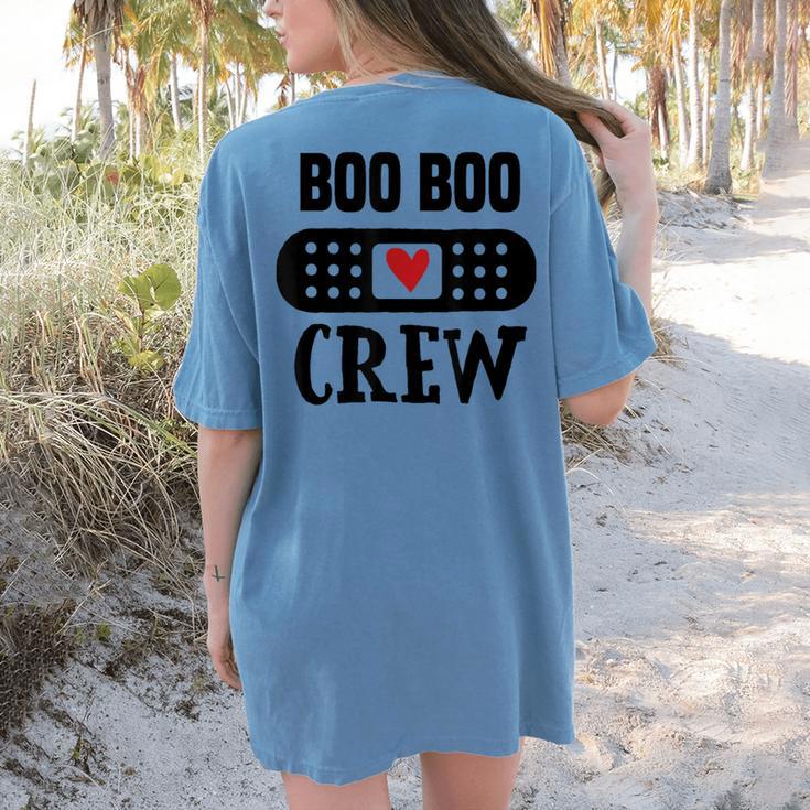 Boo Boo Crew First Aid School Nurse Day Care Teacher Women's Comfort Colors T-Shirt Back Print