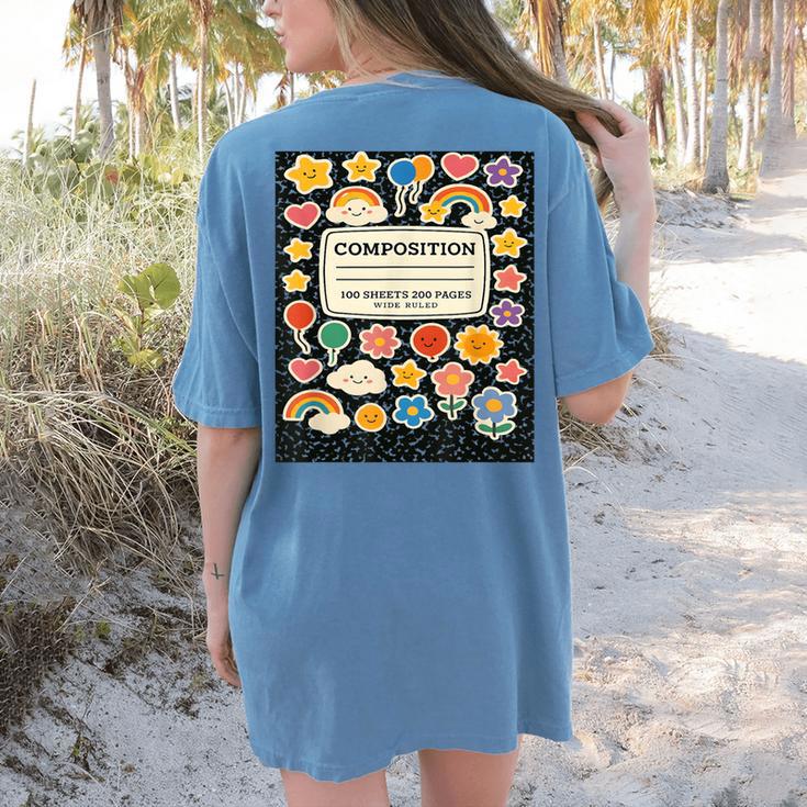 Composition Notebook Costume Teacher Matching Halloween Book Women's Comfort Colors T-Shirt Back Print