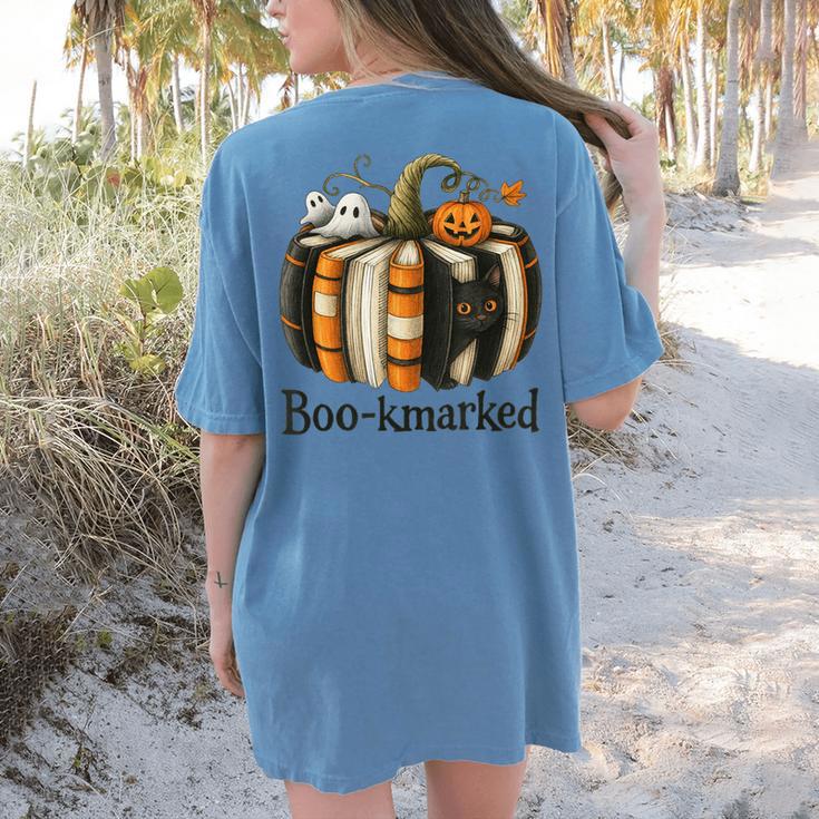 Fun Fall Book Lover Cute Teacher Student Halloween Women's Comfort Colors T-Shirt Back Print