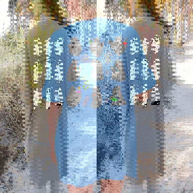 Ghost Science Teacher Chemistry Laboratory Halloween Costume Women&#x27;s Comfort Colors T-Shirt Back Print