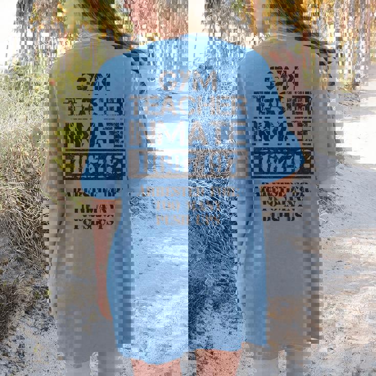 Halloween Gym Teacher Prisoner Costume Women&#x27;s Comfort Colors T-Shirt Back Print