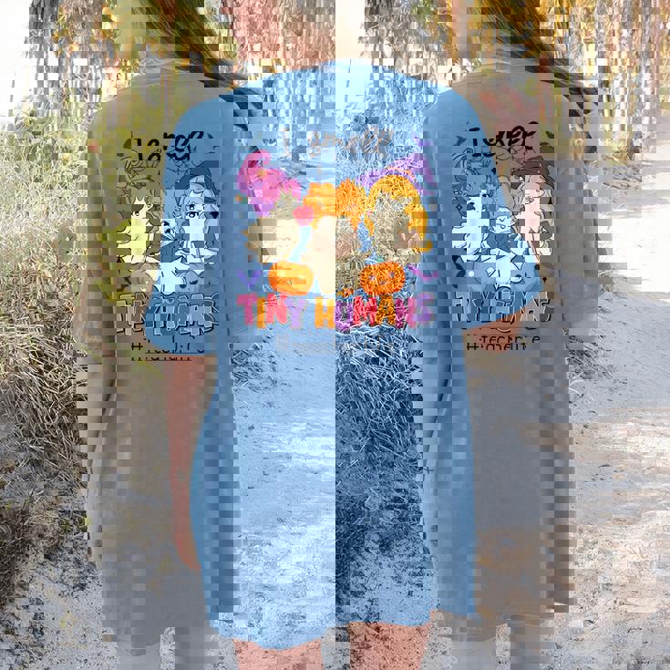 Halloween Teacher Smell a Tiny Human Ghost Spooky Season Women&#x27;s Comfort Colors T-Shirt Back Print