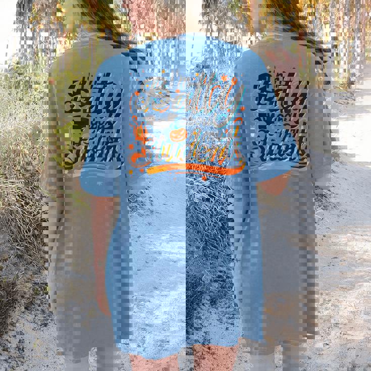 I&#x27;m Batty About My Students Watercolor Bat Teacher Halloween Women&#x27;s Comfort Colors T-Shirt Back Print