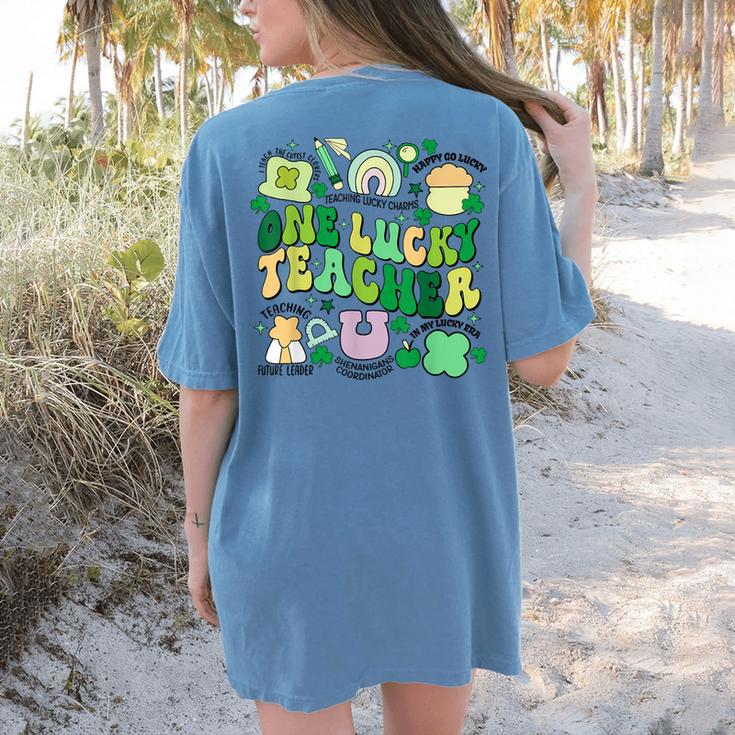 One Lucky Teacher St Patrick's Day Irish Teacher Lucky Era Women's Comfort Colors T-Shirt Back Print