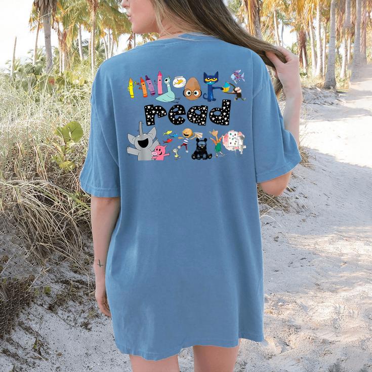 Read Children's Books Teacher Women's Comfort Colors T-Shirt Back Print