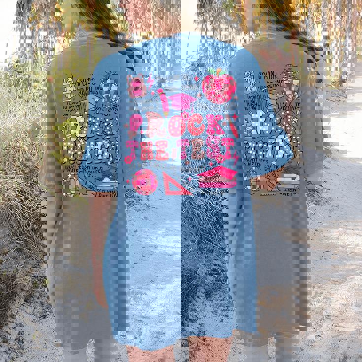 Rock The Test Testing Day Don&#x27;t Stress Do Your Best Teacher For Men Women Girls Kids Women&#x27;s Comfort Colors T-Shirt Back Print