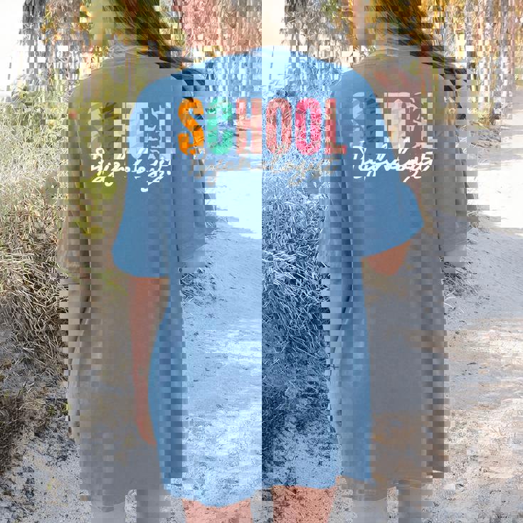 School Psychologist Rainbow Psychology Teacher Women&#x27;s Comfort Colors T-Shirt Back Print