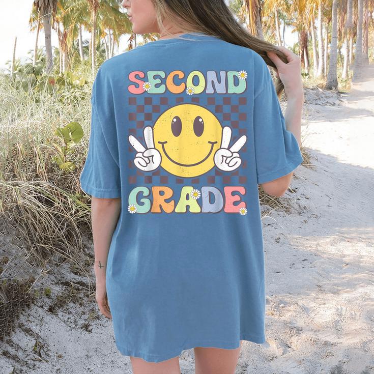 Second Grade Teachers Boys Girls Smile Face 2nd Grade Team Women's Comfort Colors T-Shirt Back Print
