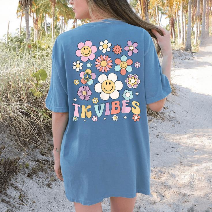 TK Vibes Back To School TK Girl Kid TK Team TK Teacher Women Women's Comfort Colors T-Shirt Back Print