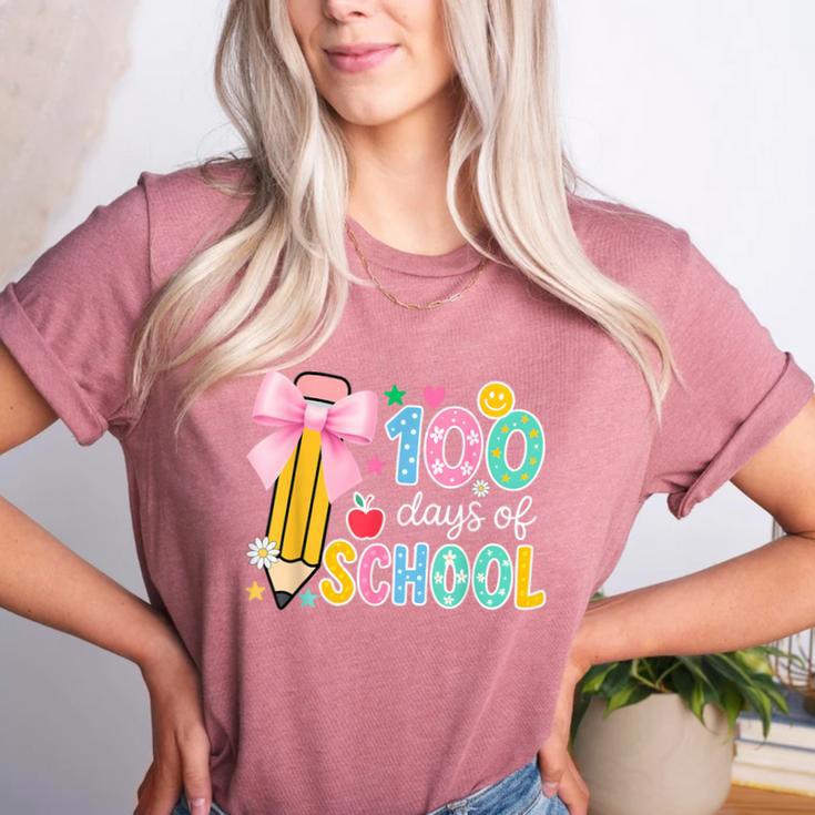 100 Days Of School Preppy 100th Day Of School Teachers Girls Women's Heather T-Shirt