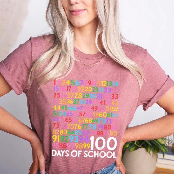 100th Day Of School Teacher Kids 100 Days Math Numbers Women's Heather T-Shirt