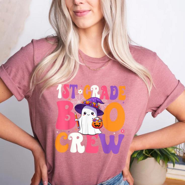1st Grade Boo Crew Halloween First Grade Halloween Teacher Women's Heather T-Shirt