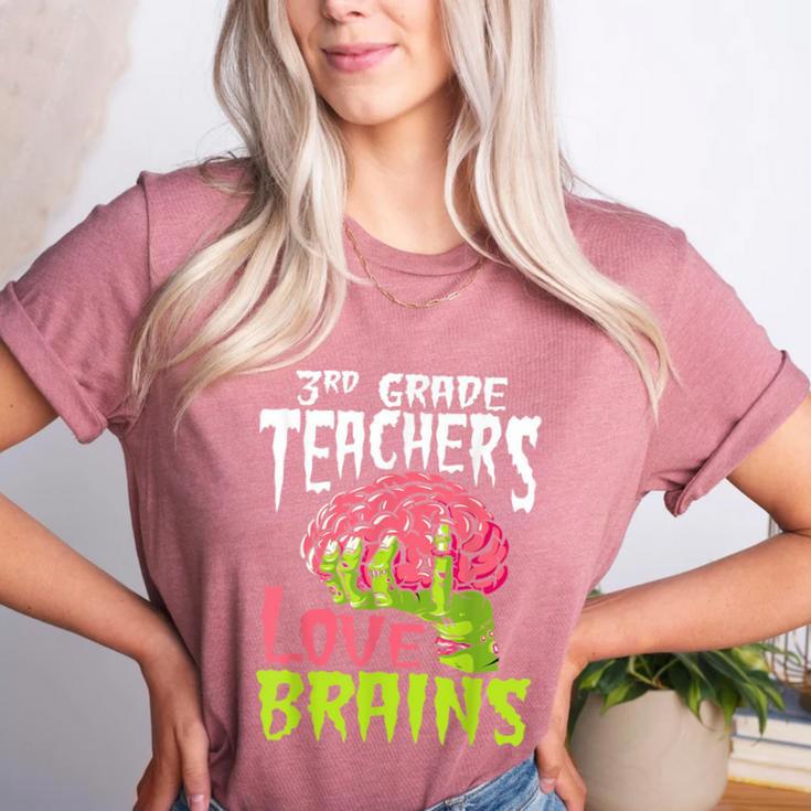 3rd Grade Teachers Love Brains Zombie Teacher Halloween Women's Heather T-Shirt