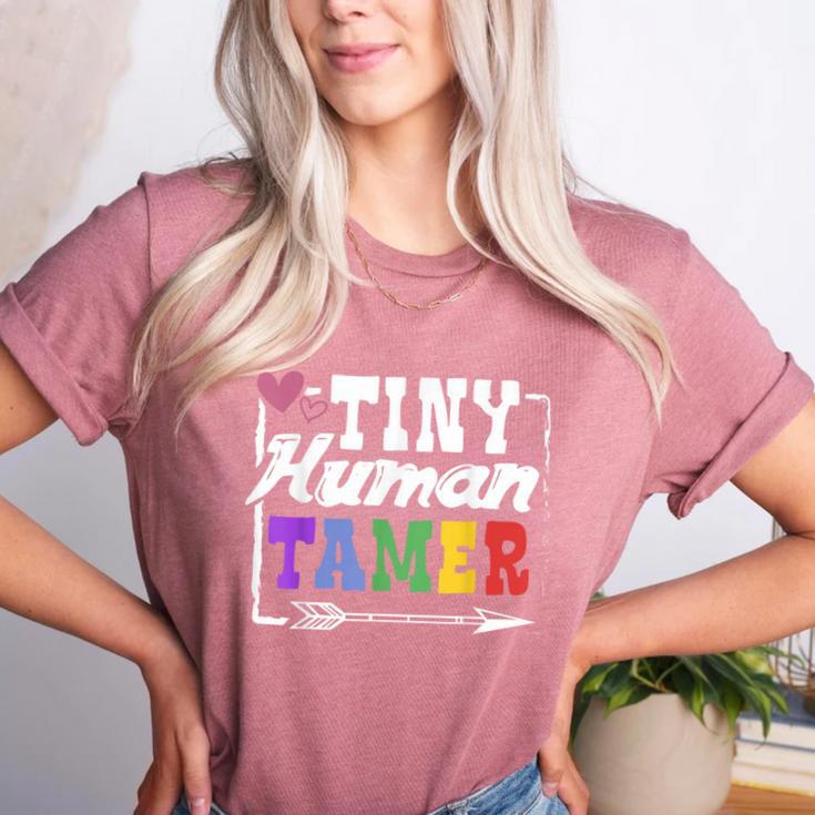 4 Teachers Or Parents Tiny Human Tamer Tee T-Shirt Women's Heather T-Shirt