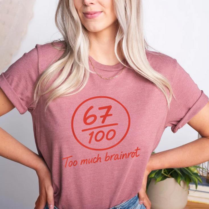 6 7 Brainrot Elementary Teacher Meme 67 Six Seven Women's Heather T-Shirt