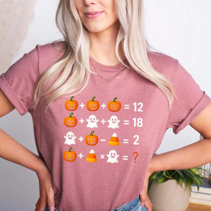 6 7 Meme 67 Halloween Order Of Operations Math Teacher Women's Heather T-Shirt