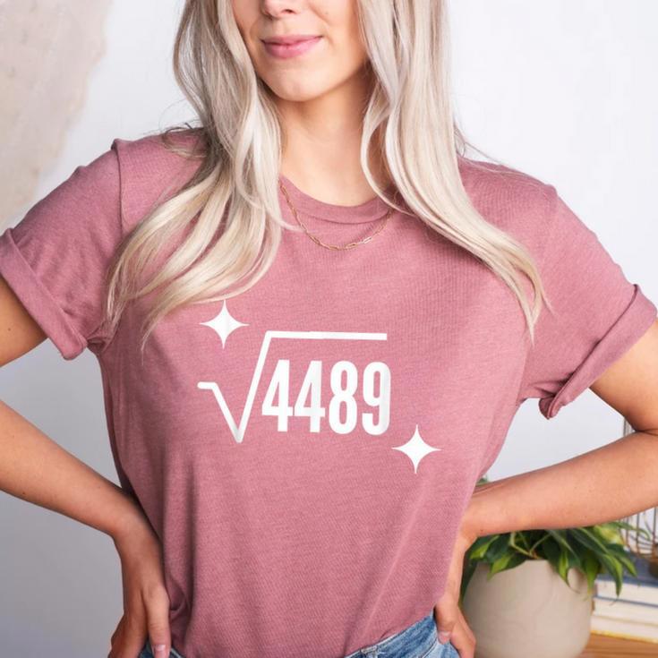 67 Meme Square Root 4489 Slang Math Teacher Men Women Women's Heather T-Shirt