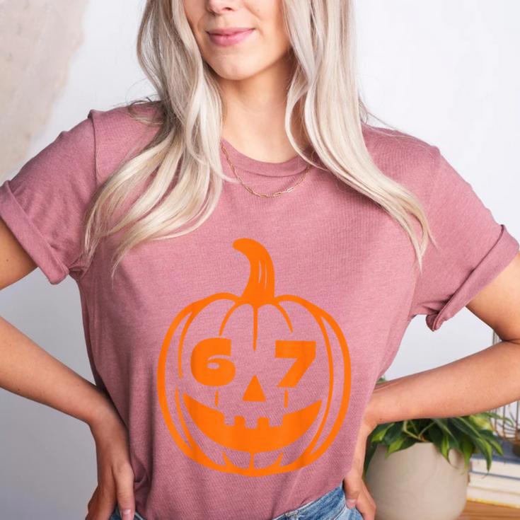 67 Six Seven Halloween Costume For Students Teachers Women's Heather T-Shirt