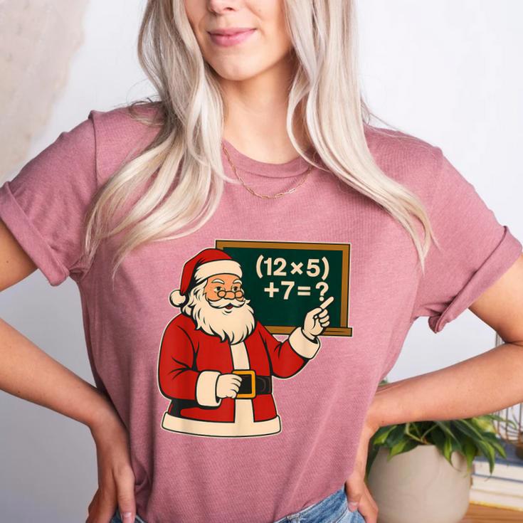 67 Teacher Christmas Santa Six Seven Meme Brainrot Math Joke Women's Heather T-Shirt