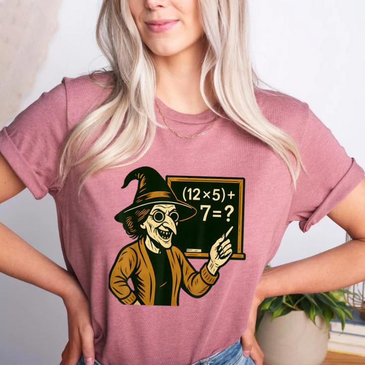 67 Teacher Halloween Witch Six Seven Meme Brainrot Math Joke Women's Heather T-Shirt