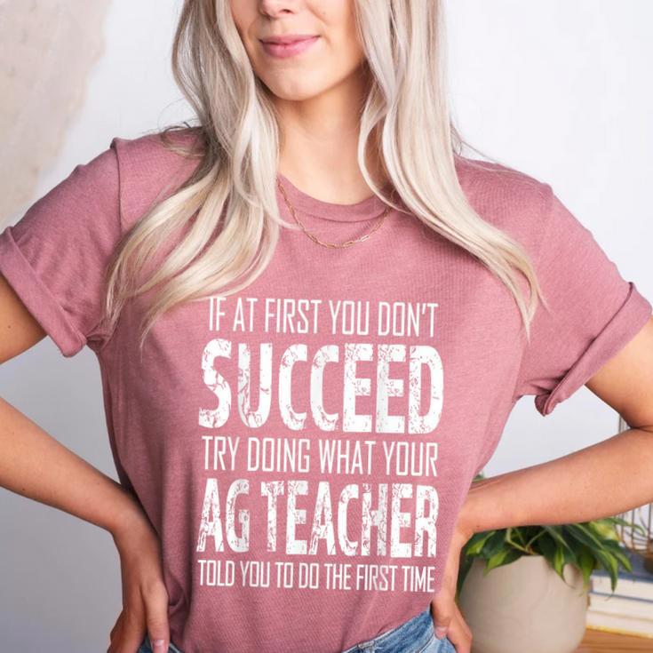 AG Teacher Shirt If At First You Don't Succeed Agriculture Women's Heather T-Shirt