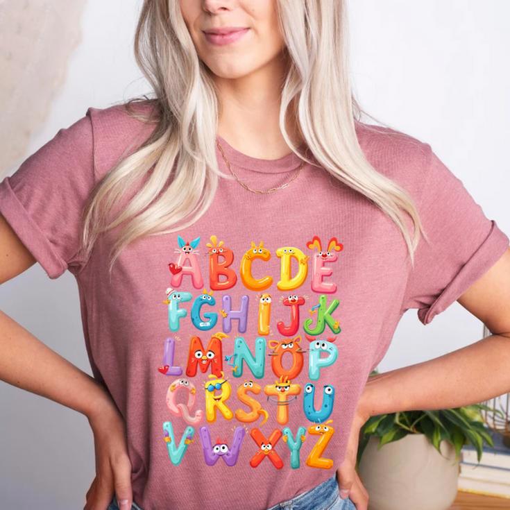 Alphabet A-Z ABC Kids Back To School Pre K Teachers Women's Heather T-Shirt