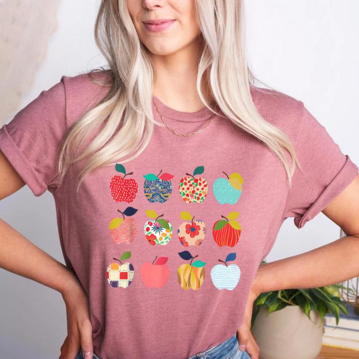 Art Apples Back To School For Teacher Student Women's Heather T-Shirt