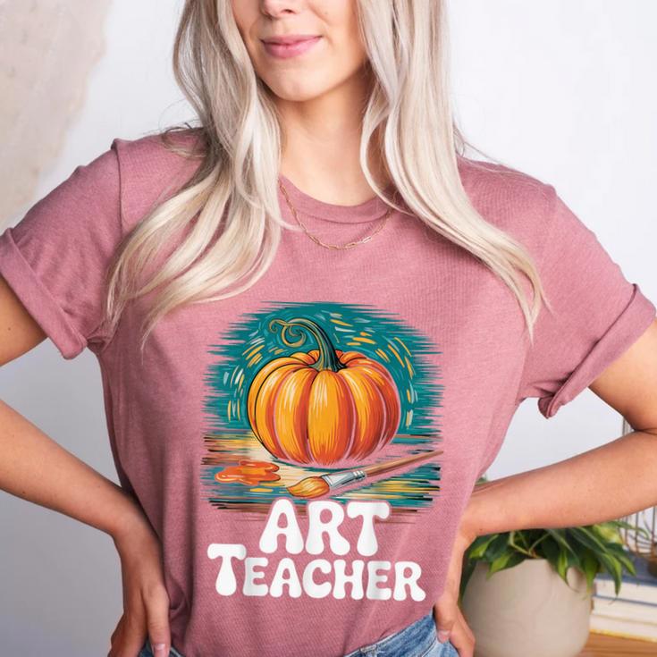 Art Teacher Pumpkin Painting Halloween Costume Women's Heather T-Shirt