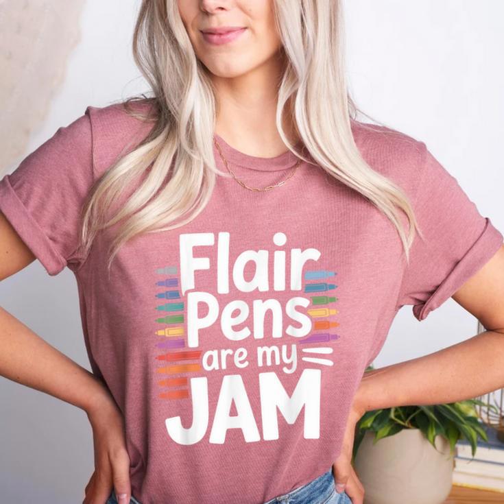 Back To School Teacher Flair Pens Are My Jam Women's Heather T-Shirt