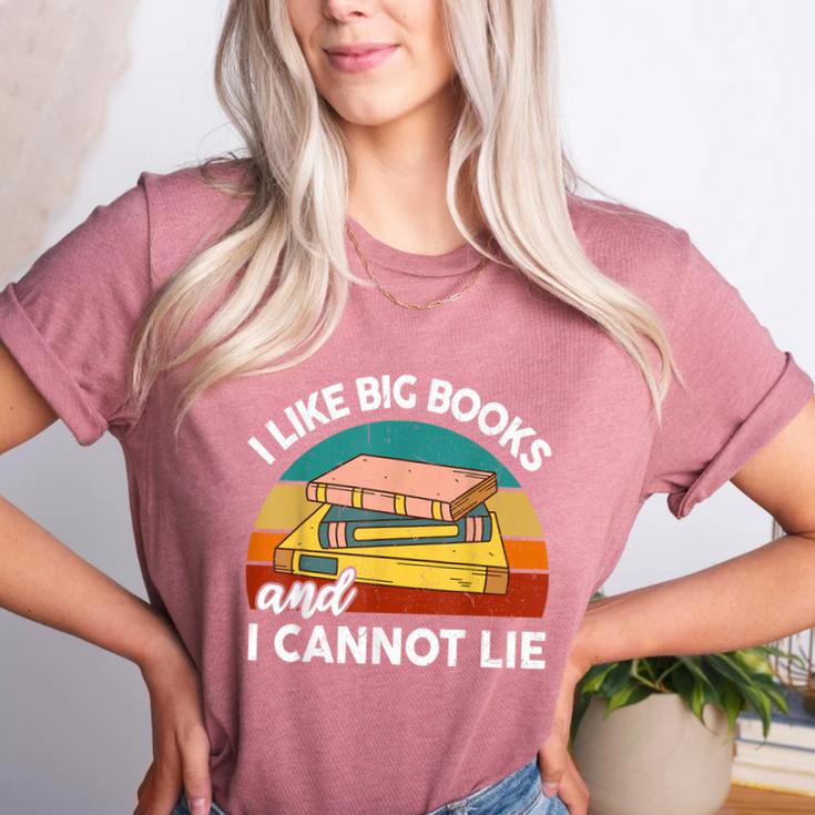I Like Big Book Cant Lie Nerd School Librarian Teacher For Men Women Kids Women's Heather T-Shirt